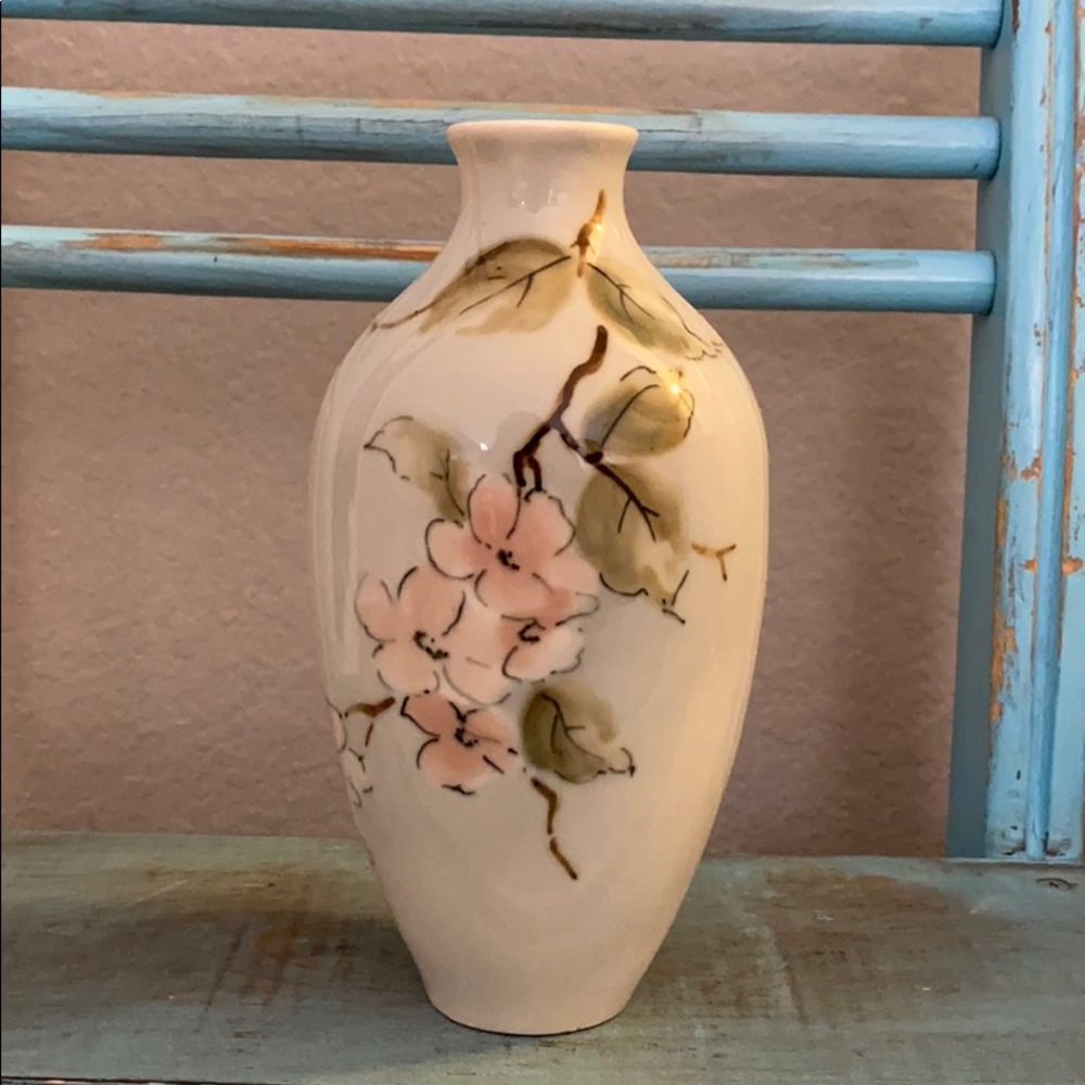 Vintage Royal Dux Handpainted Floral Porcelain Vase